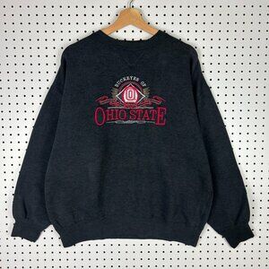Ohio State Buckeyes 90s Crewneck Large Black Red Embroidered Sweatshirt Midwest